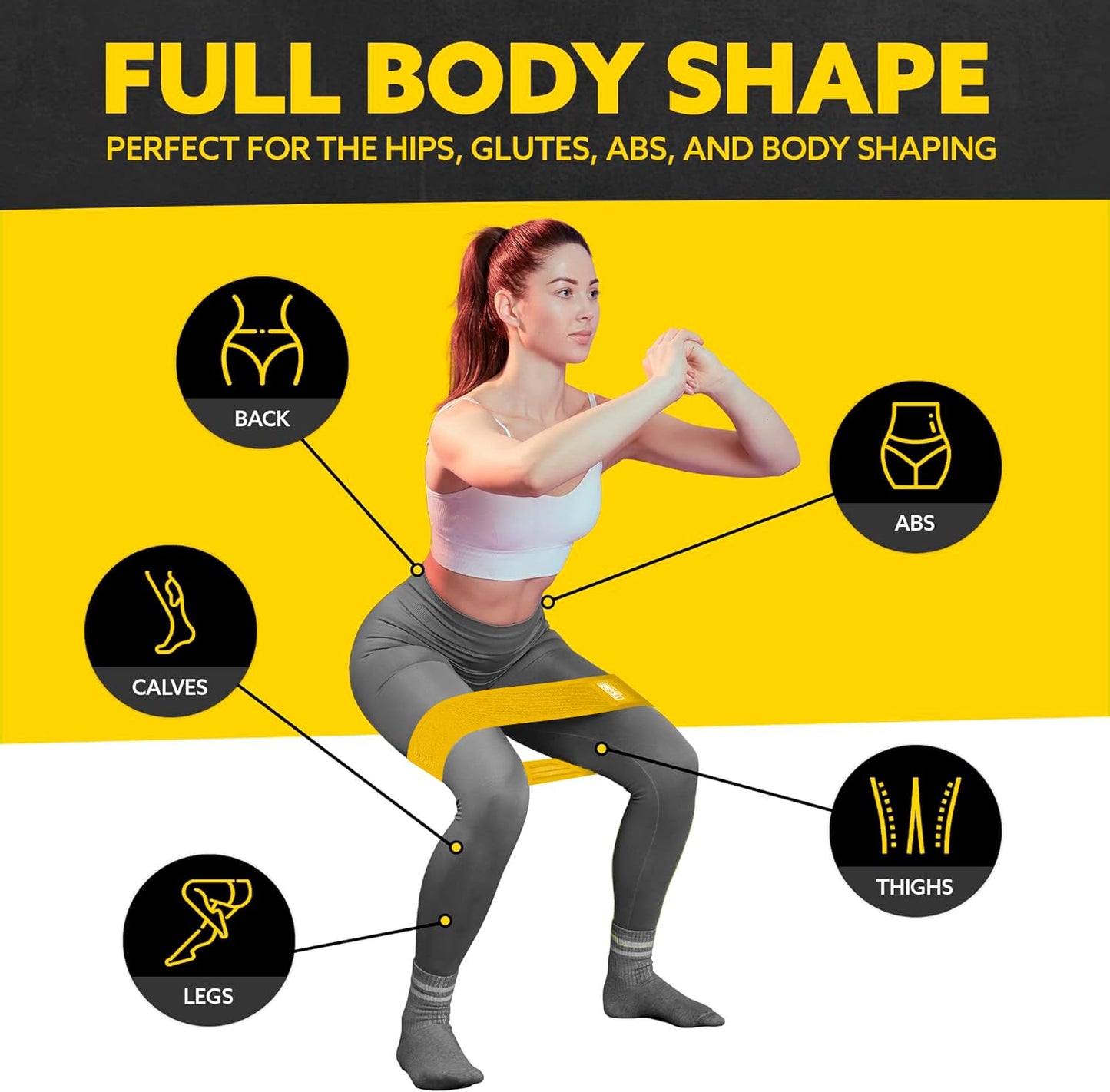 Tribe Lifting Fabric Resistance Bands for Legs - Workout Bands Resistance Bands for Men and Women - Booty Bands for Working Out - Exercise Bands Resistance Bands Set - Elastic Bands for Exercise