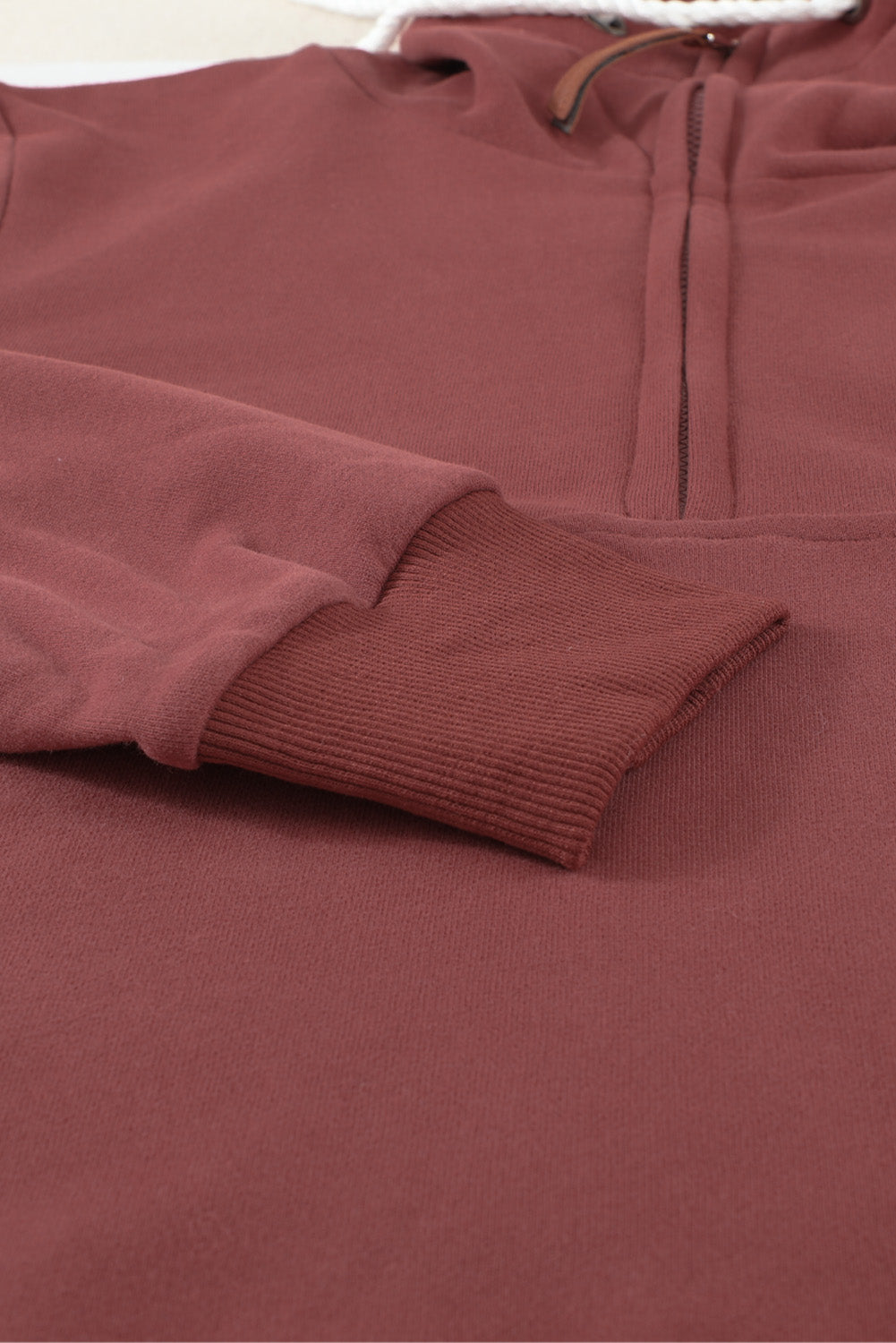 Half Zip Patch Pocket Drawstring Hoodie - surfinsky