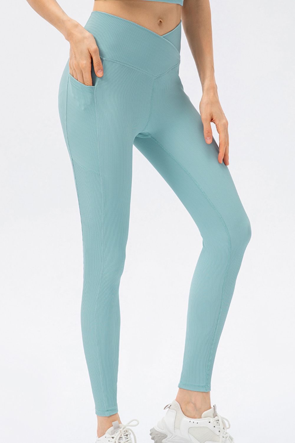 V Shape Waistband Slim Fit Long Sports Pants - surfinsky
