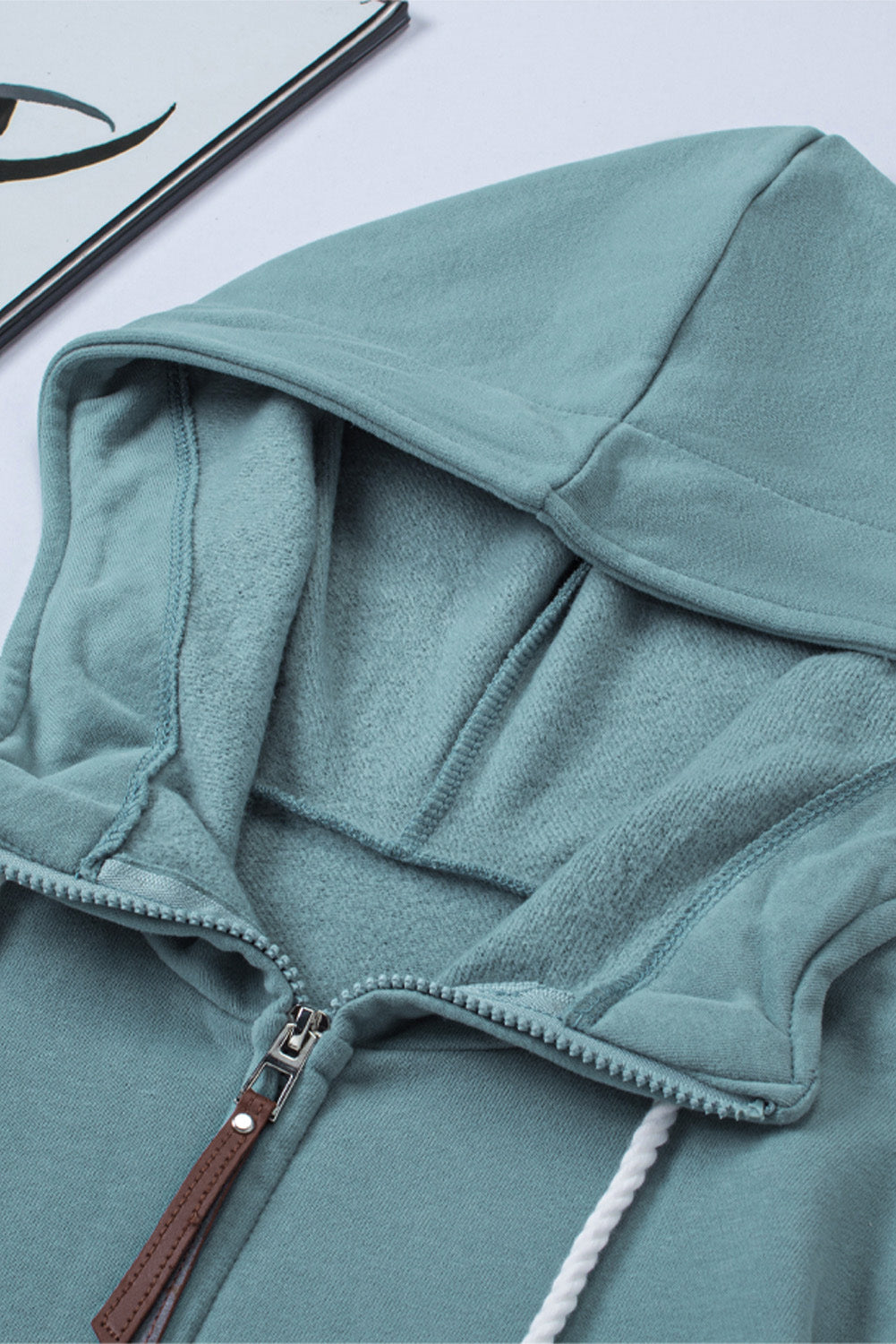 Half Zip Patch Pocket Drawstring Hoodie - surfinsky