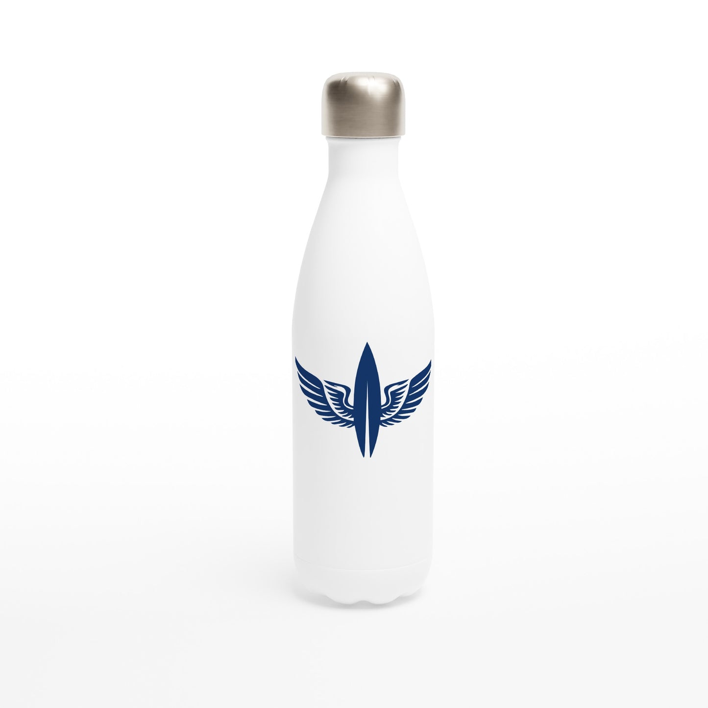 White 17oz Stainless Steel Water Bottle - surfinsky