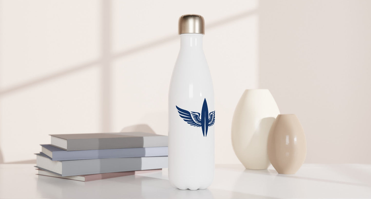 White 17oz Stainless Steel Water Bottle - surfinsky