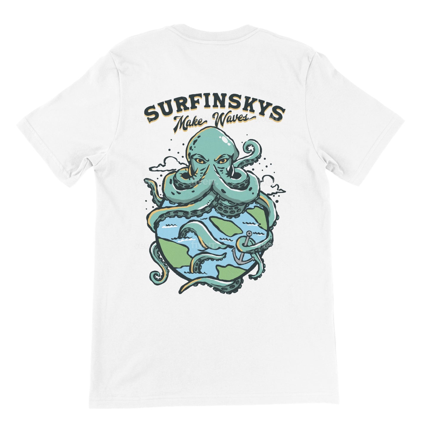 Premium Kraken Crewneck T-shirt - surfinsky